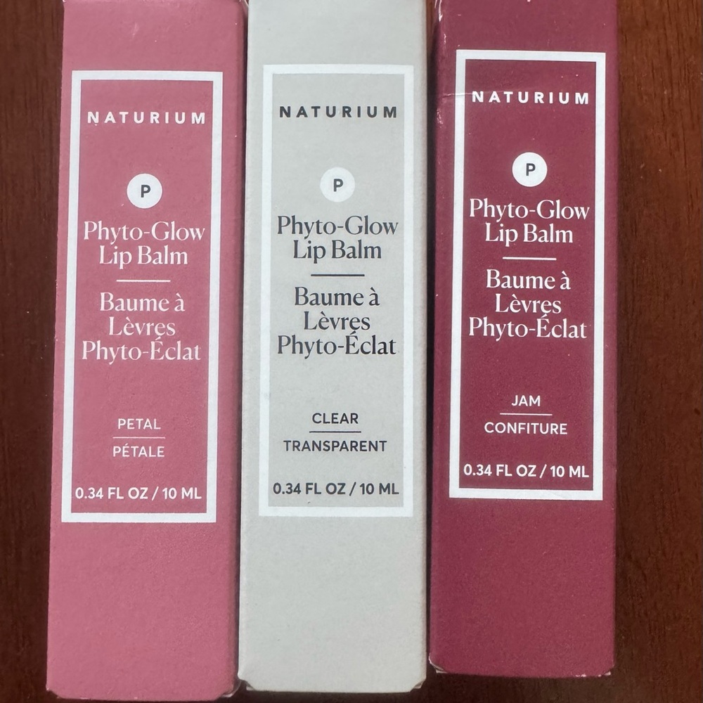 NEW IN BOX!! Naturium Phyto-Glow Lip Balm BUNDLE - Petal, Clear, Jam